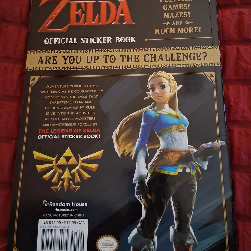 Official 2018 Nintendo Legend Of Zelda Sticker Book - Blue/Gold 800+ Stickers